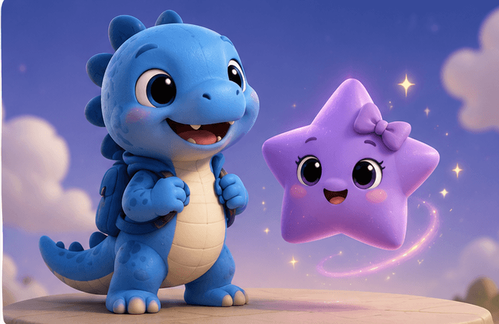 Monte the dinosaur and Nova the star, Montenova's two guides